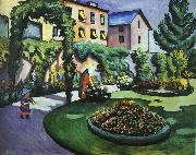 August Macke The Mackes' Garden at Bonn Spain oil painting reproduction
